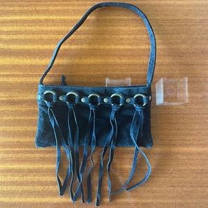 Black Faux Suede Bag